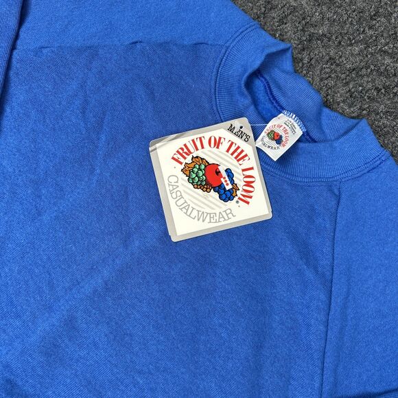 Vintage Fruit Of The Loom Sweatshirt Men’s Large Blue Pullover NWT USA - Picture 1 of 7